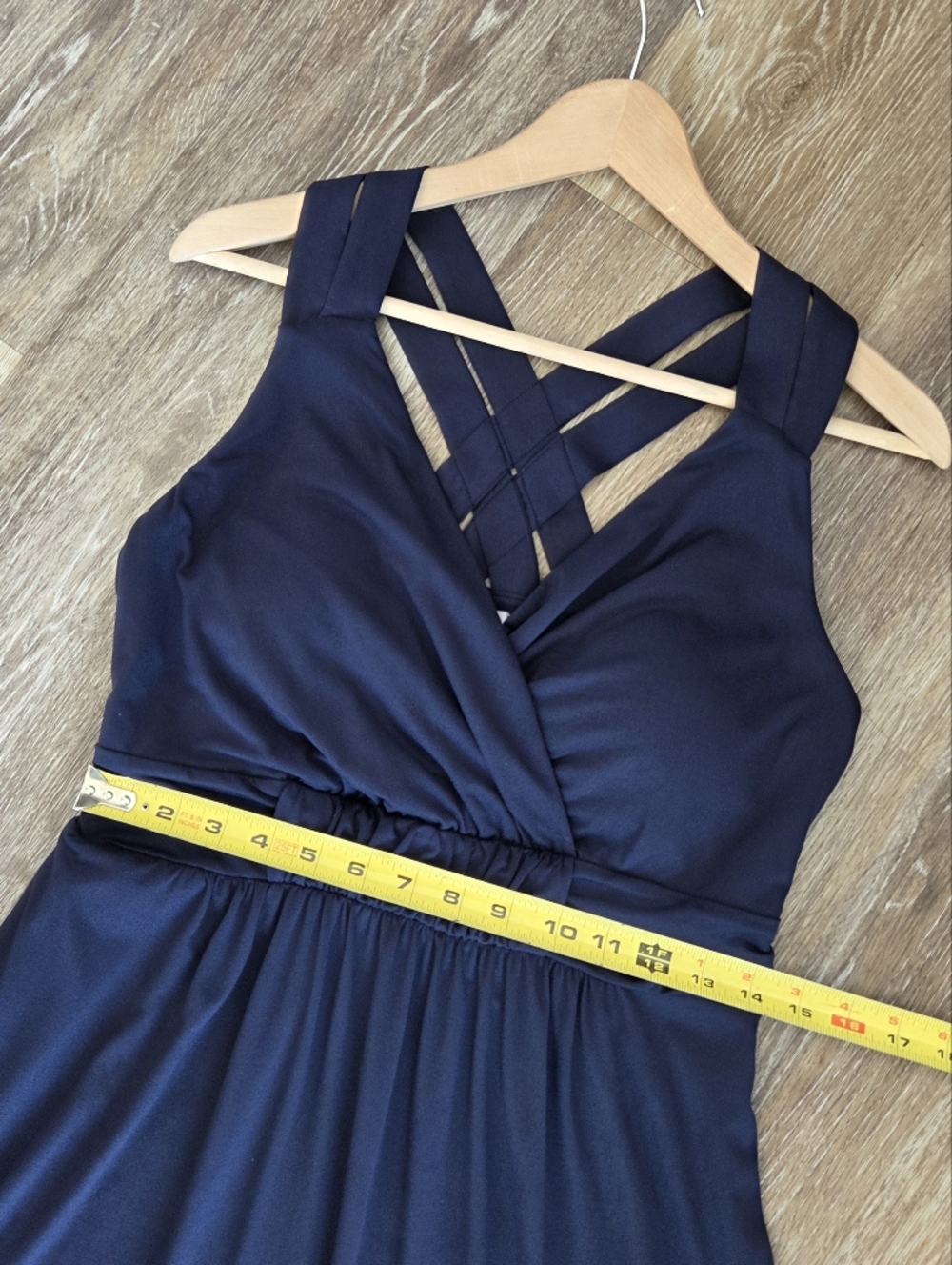 Soma Soft Jersey Navy Blue Sleeveless Cross-Back Midi Bra Dress Casual Beach - Picture 7 of 12